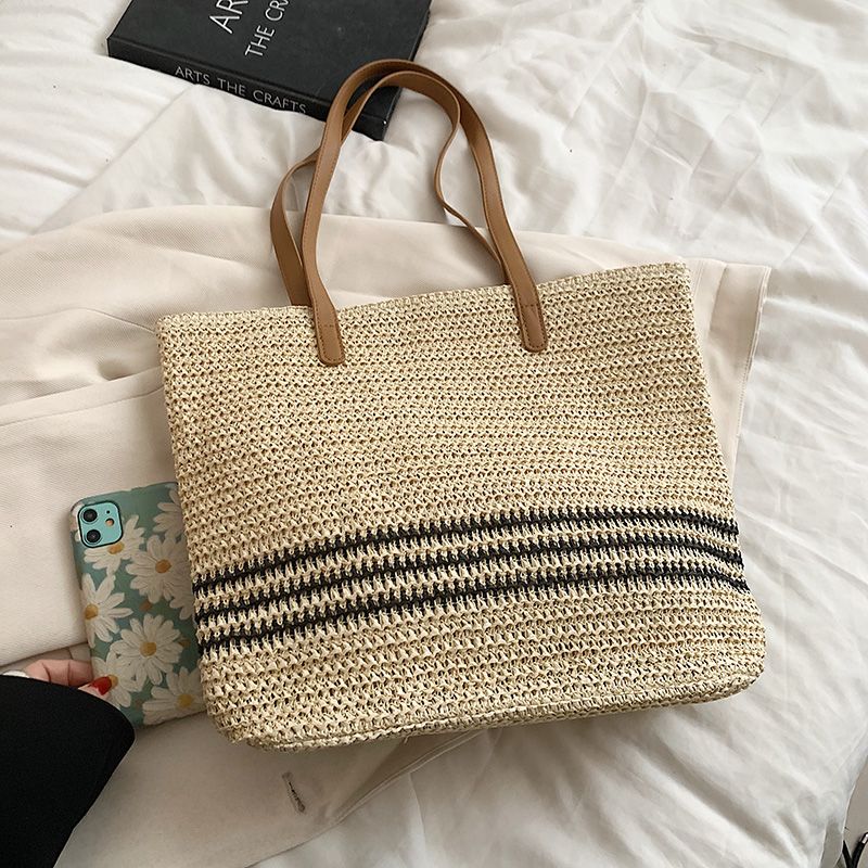 Torebka Damska Regina O Dużej Pojemności Woven Shoulder - Czarny