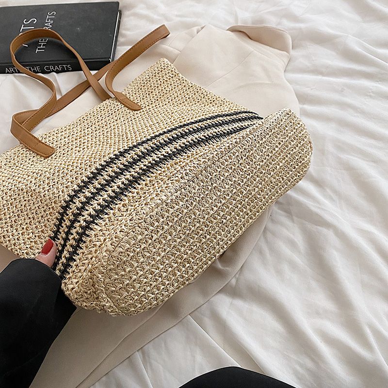 Torebka Damska Regina O Dużej Pojemności Woven Shoulder - Czarny