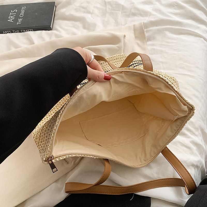 Torebka Damska Regina O Dużej Pojemności Woven Shoulder - Czarny