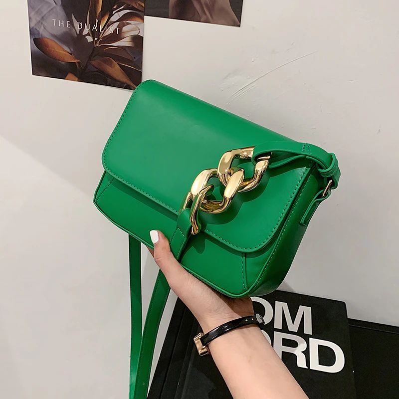 Torebka Damska Safiro Chunky Chain Leather - Biały