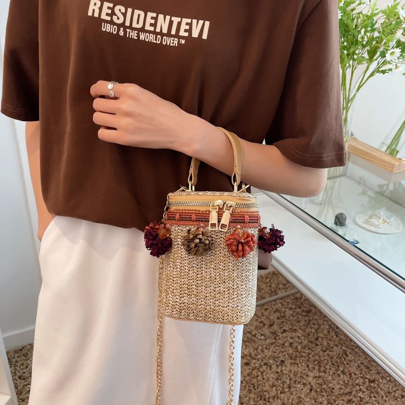 Torebka Damska Tintin Mini Woven Summer Shoulder - Biały
