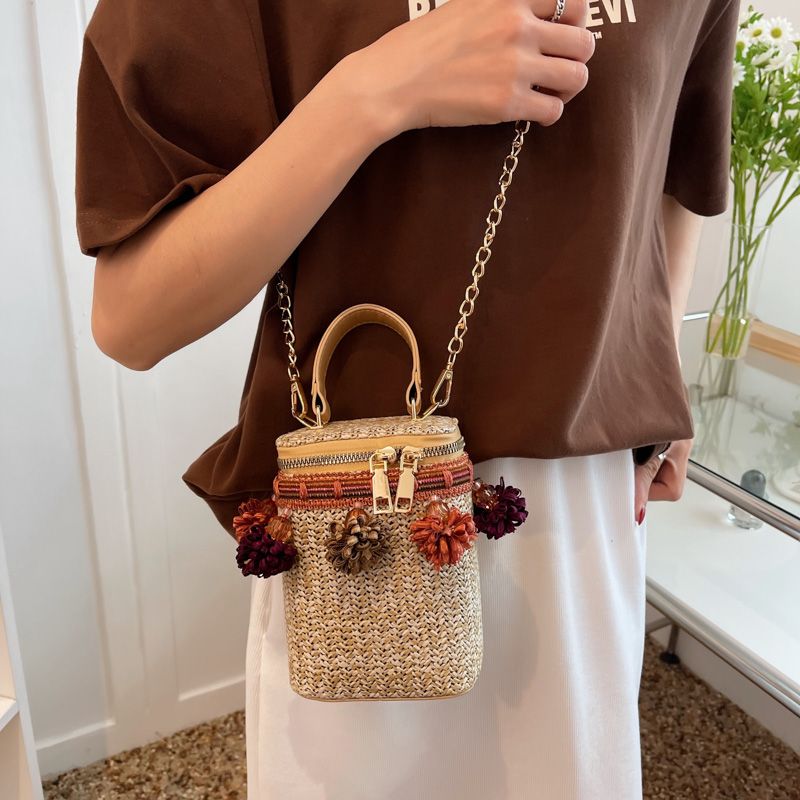 Torebka Damska Tintin Mini Woven Summer Shoulder - Biały