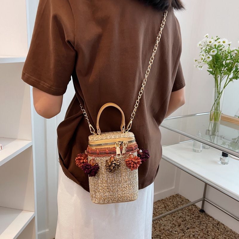 Torebka Damska Tintin Mini Woven Summer Shoulder - Biały