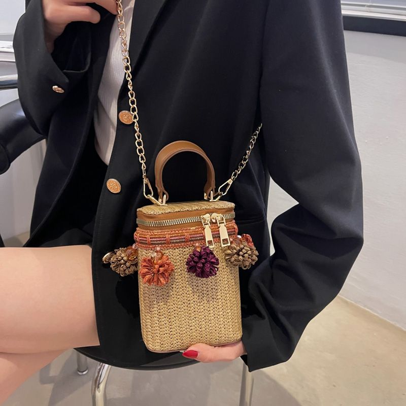 Torebka Damska Tintin Mini Woven Summer Shoulder - Biały