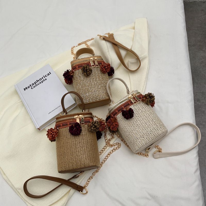 Torebka Damska Tintin Mini Woven Summer Shoulder - Biały