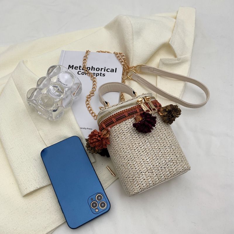Torebka Damska Tintin Mini Woven Summer Shoulder - Biały
