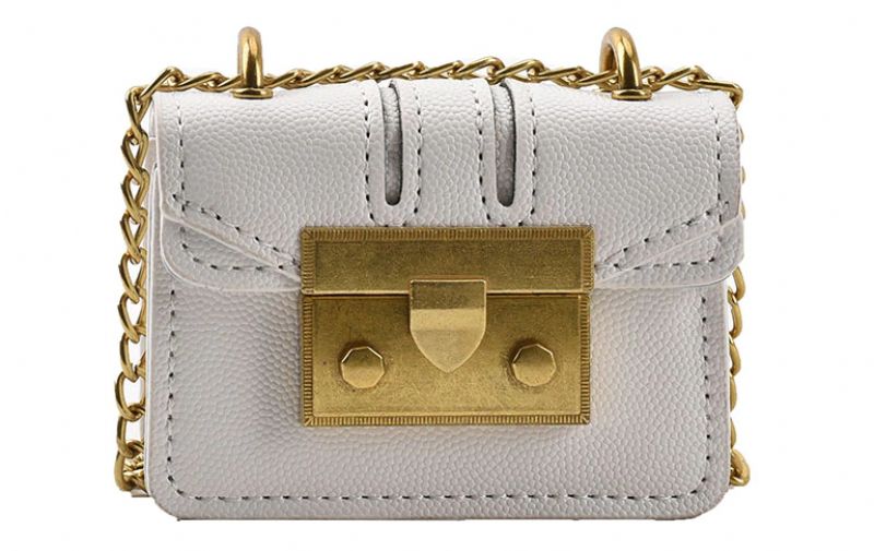 Torebki Damskie Lety Super Mini Leather Chain - Biały