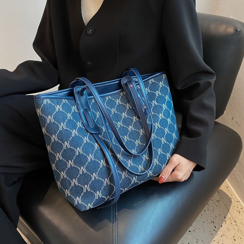 Towny Damska Designerska Duża Pojemność Torebki Typu Tote - Niebieski