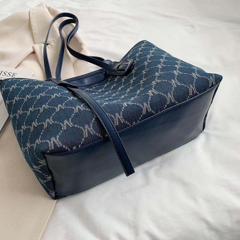 Towny Damska Designerska Duża Pojemność Torebki Typu Tote - Niebieski
