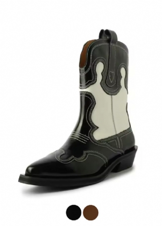 Triana Skórzane Buty Typu Western Do Połowy Łydki