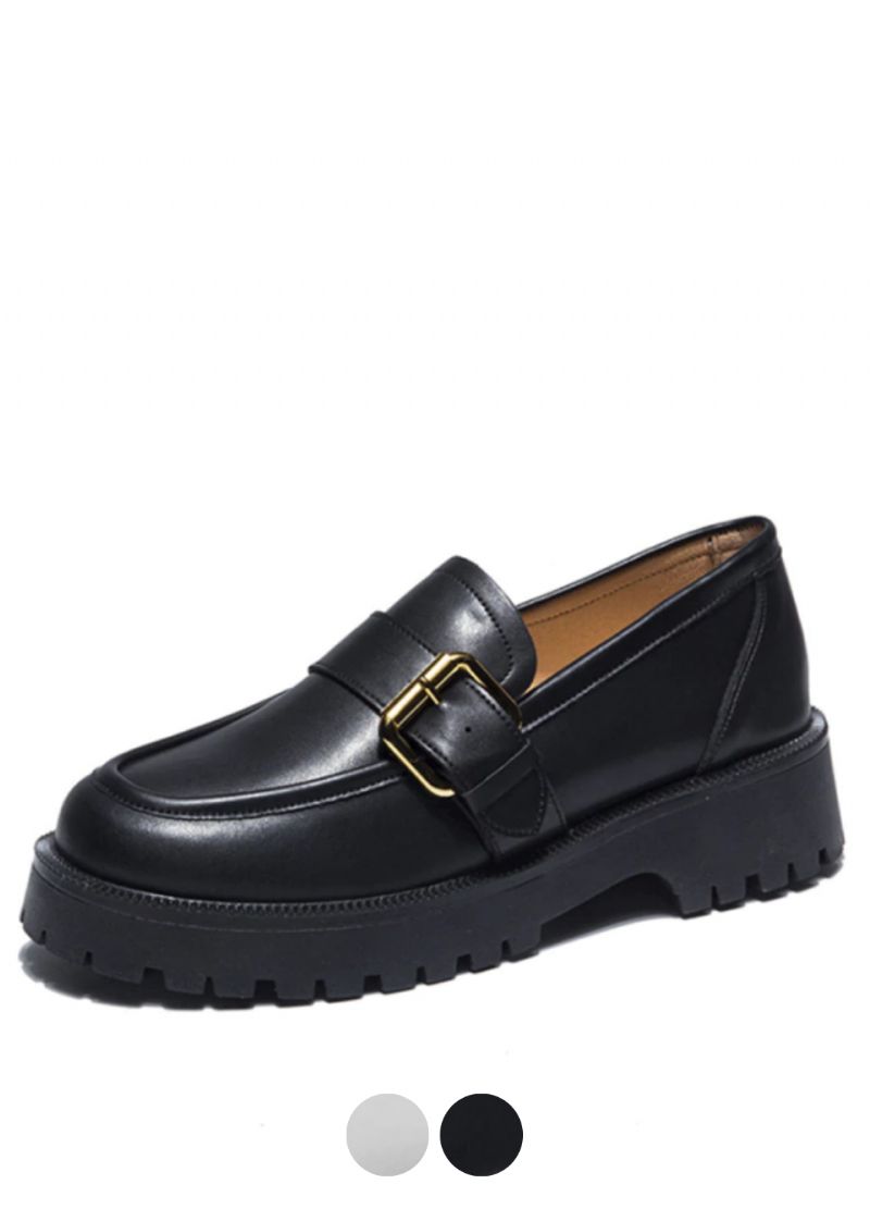 Tula Damskie Platformy Wsuwane Czarne Buty
