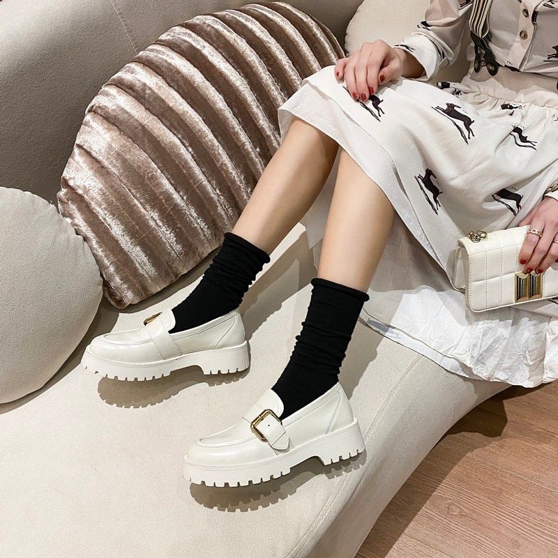 Tula Damskie Platformy Wsuwane Czarne Buty - Czarny