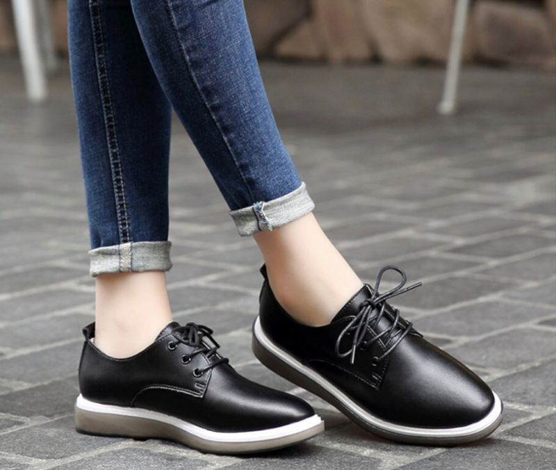 USS Shoes Kupala Women's Lace Up Loafer Shoes - Czarny