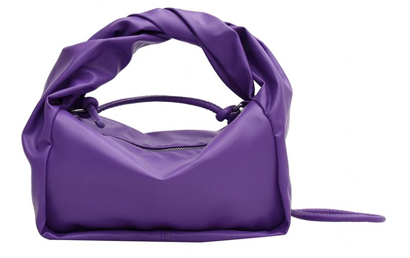 Valdes Mała Skórzana Torebka Damska Typu Crossbody - Fioletowy
