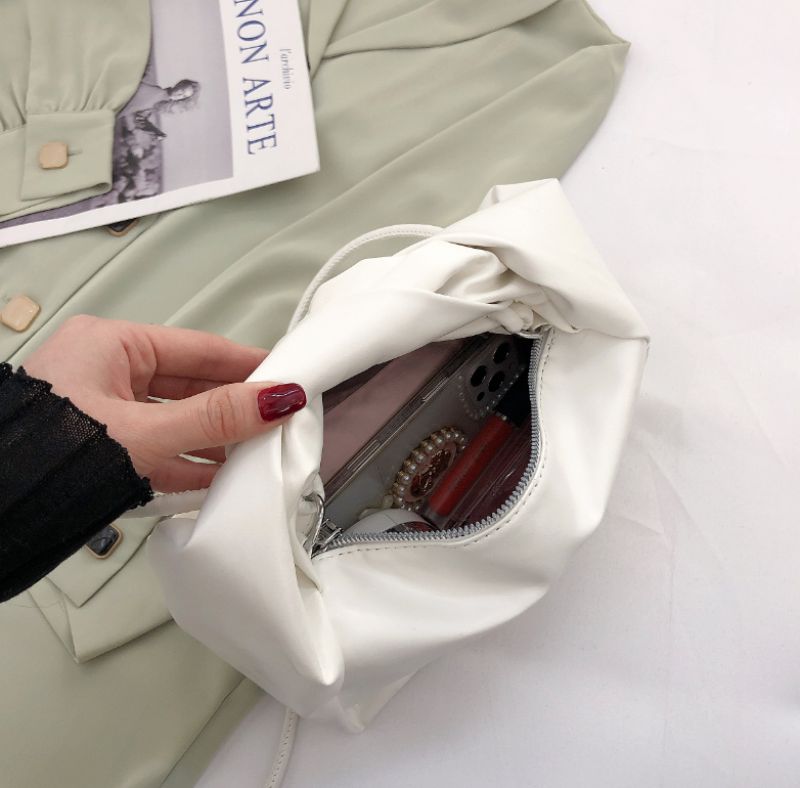 Valdes Mała Skórzana Torebka Damska Typu Crossbody - Fioletowy