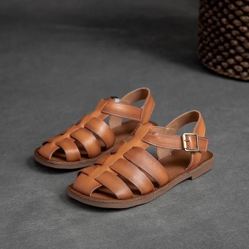 Veronica Damskie Sandały Letnie W Stylu Rzymskim - Żółty