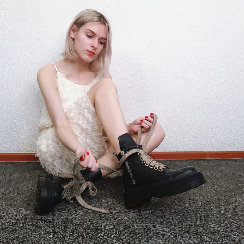 Vicky Damskie Sznurowane Buty Do Kostki - Brązowy Bez Futra