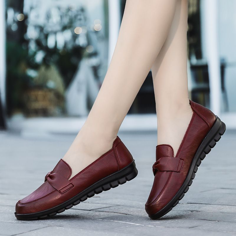 Victoria Damskie Retro Casualowe Skórzane Mokasyny - Czarny