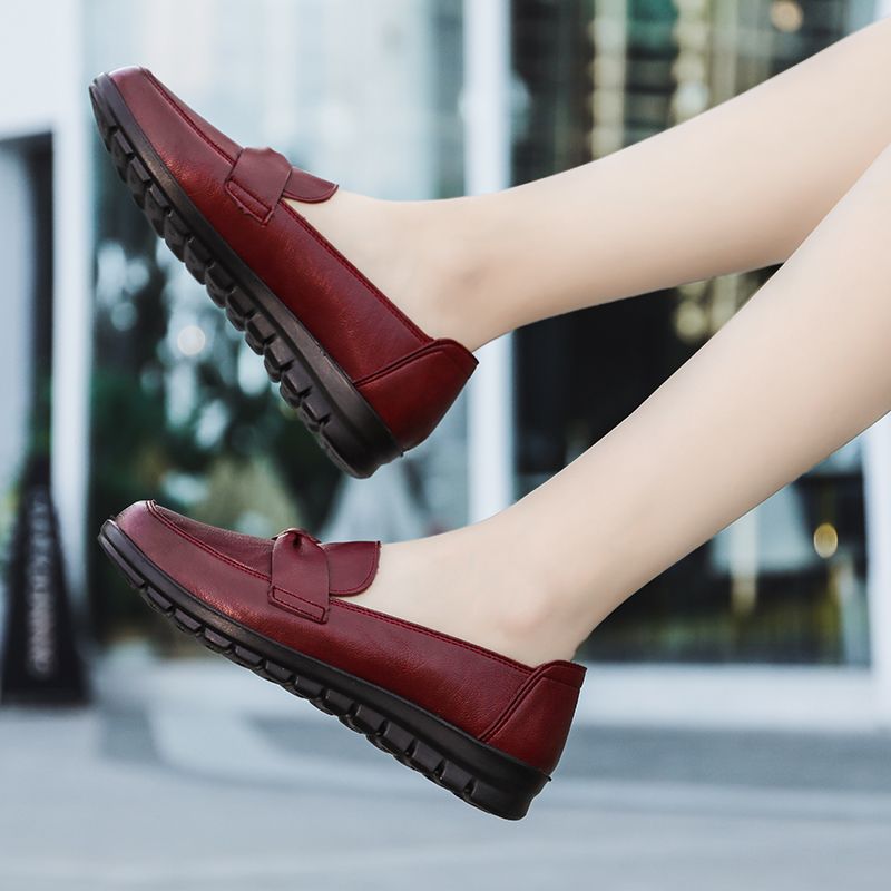 Victoria Damskie Retro Casualowe Skórzane Mokasyny - Czarny