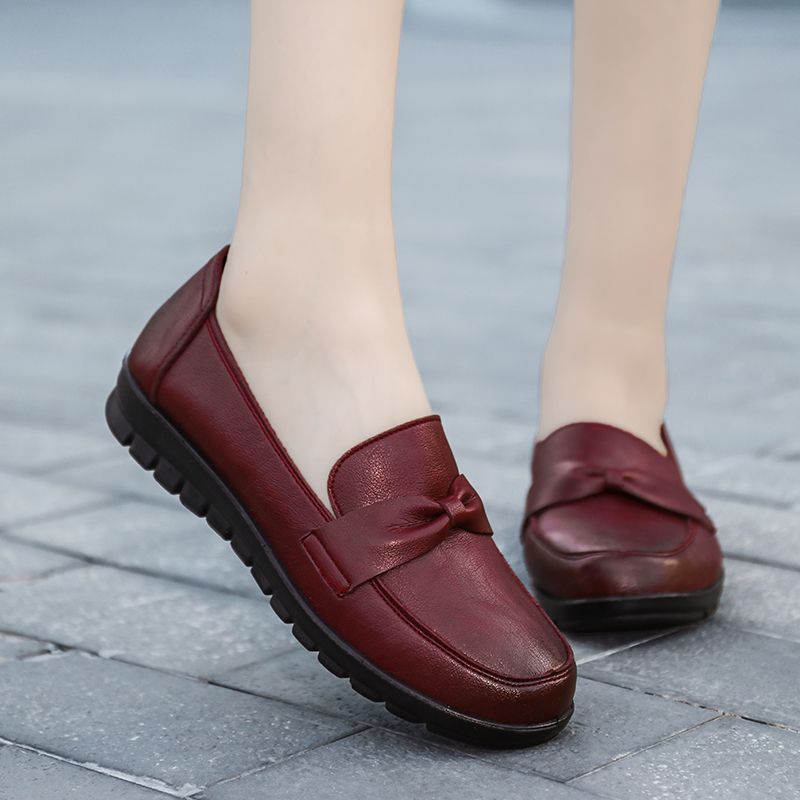 Victoria Damskie Retro Casualowe Skórzane Mokasyny - Czarny