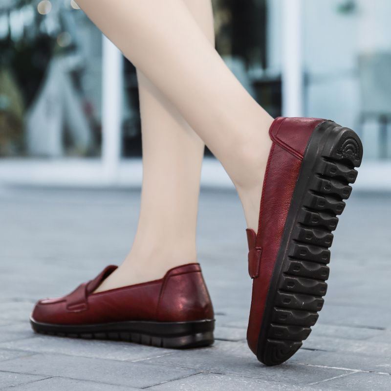 Victoria Damskie Retro Casualowe Skórzane Mokasyny - Czarny