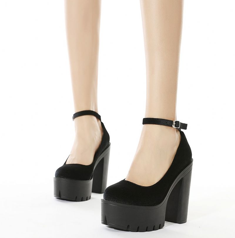 Villin Damskie Buty Na Platformie - Czarny