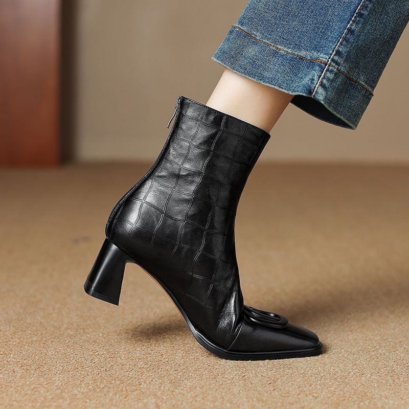 Violet Damskie Buty Z Prawdziwej Skóry - Czarny