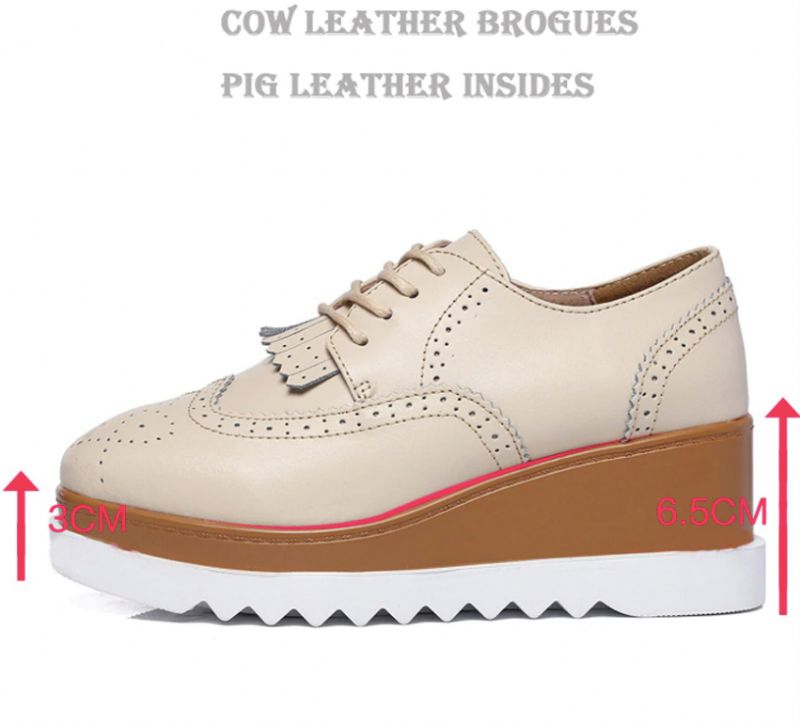 Wayne Damskie Buty Na Koturnie - Beżowy