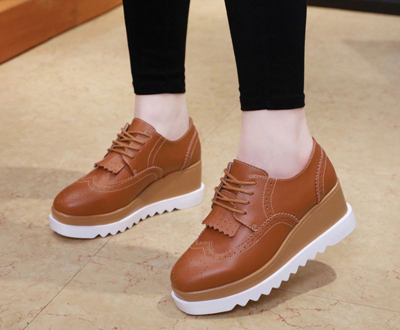 Wayne Damskie Buty Na Koturnie - Beżowy