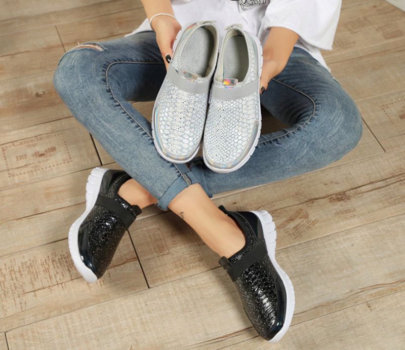 Wsuwane Buty Damskie Aina - Srebrny