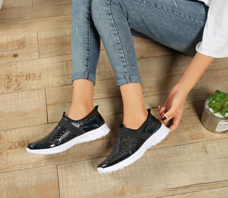 Wsuwane Buty Damskie Aina - Srebrny
