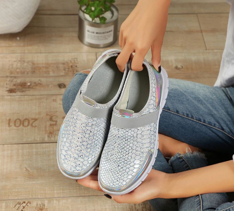 Wsuwane Buty Damskie Aina - Srebrny