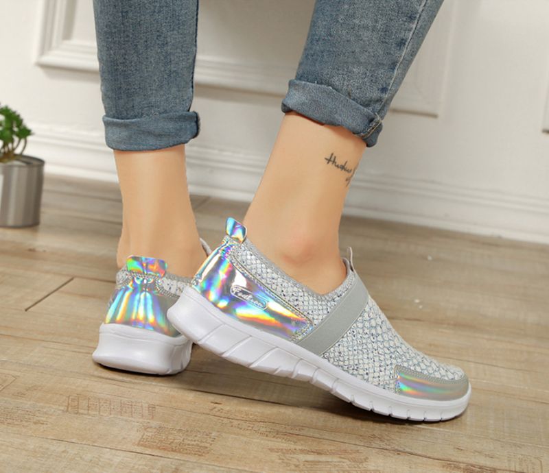 Wsuwane Buty Damskie Aina - Srebrny
