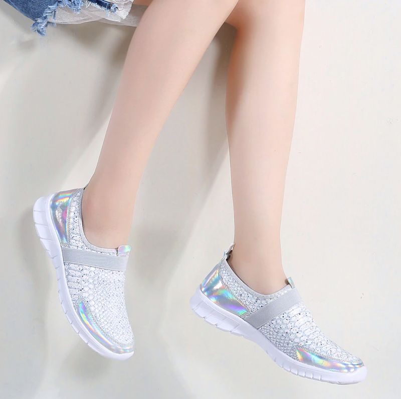 Wsuwane Buty Damskie Aina - Srebrny