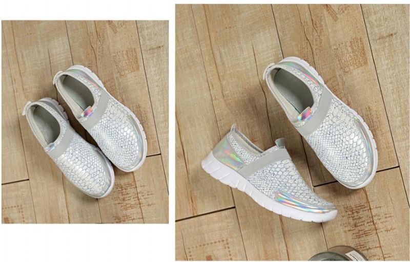 Wsuwane Buty Damskie Aina - Srebrny