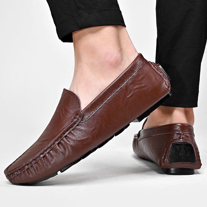 Yan Męskie Mokasyny Casualowe Buty - Kawowy