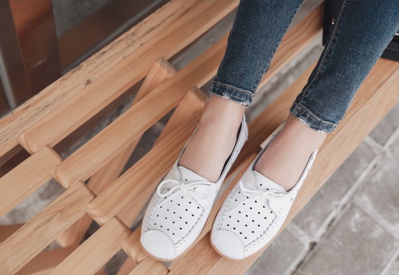 Yaya Damskie Płaskie Buty - Biały