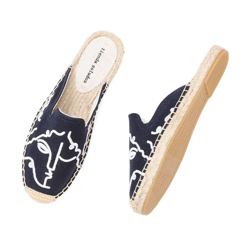 Yolanda Muły Damskie Espadryle - Granatowy