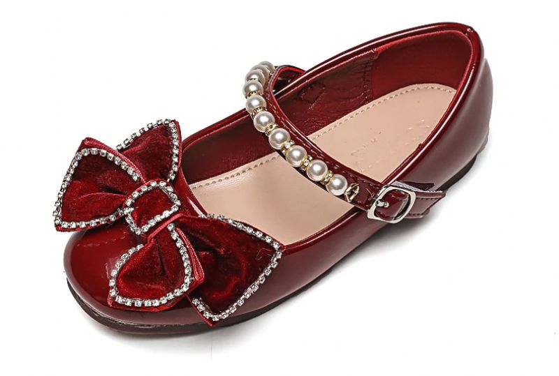 Yudi Dziewczęce Buty Płaskie - Burgundowy
