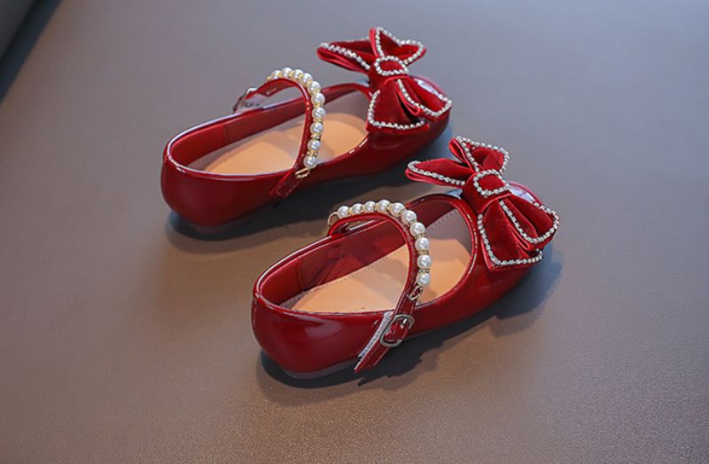 Yudi Dziewczęce Buty Płaskie - Burgundowy