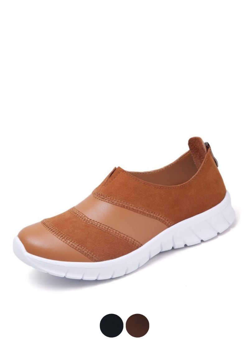 Yusuf Damskie Mokasyny Wsuwane Skórzane Jesienne Modne Płaskie Buty