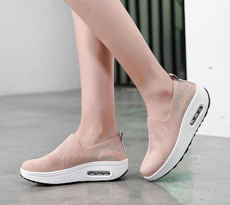 Zarely Damskie Buty Platformowe Oddychające - Czarny