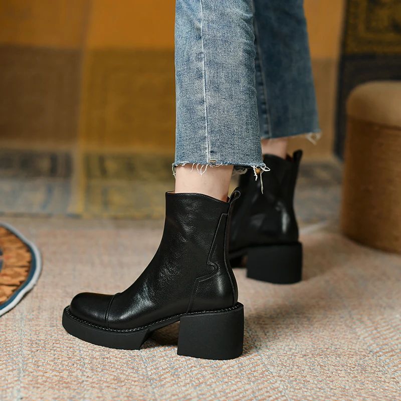 Zariely Damskie Buty Jesienne - Czarny Bez Futro