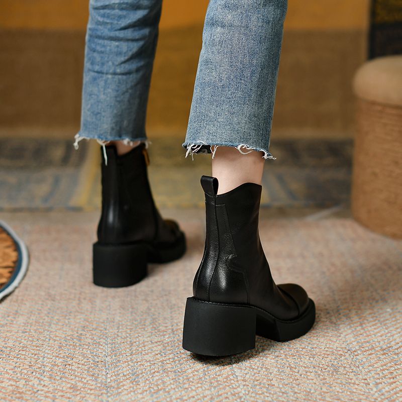 Zariely Damskie Buty Jesienne - Czarny Bez Futro