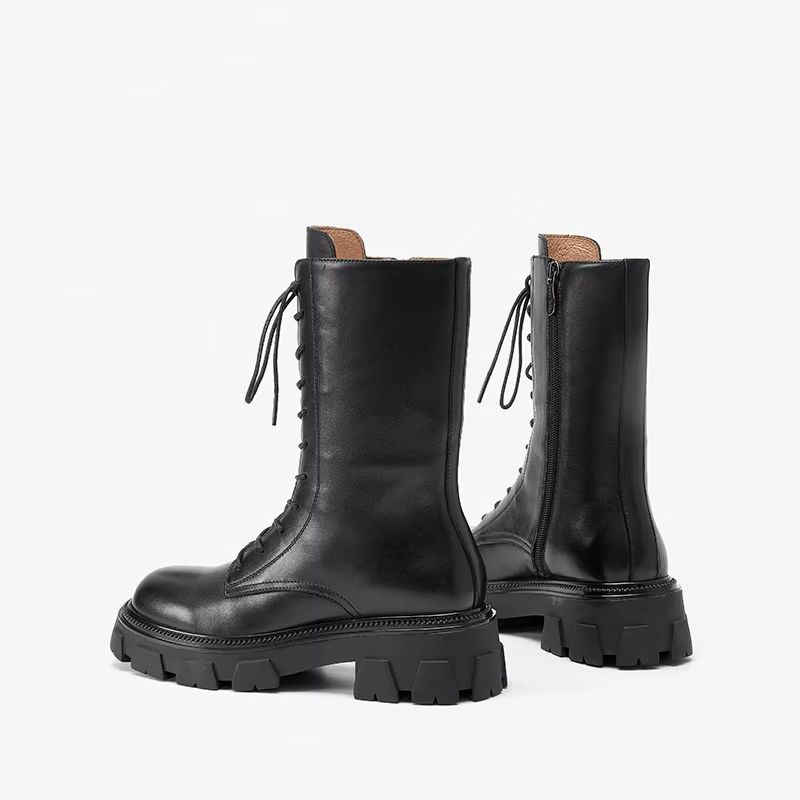 Zavala Damskie Buty Na Platformie Do Połowy Łydki - Czarny