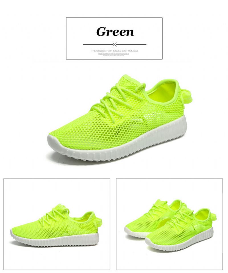 Zinab Damskie Letnie Trampki Sznurowane Modne Oddychające Buty Z Siateczki - Zielony