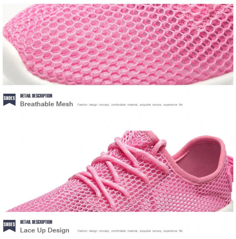 Zinab Damskie Letnie Trampki Sznurowane Modne Oddychające Buty Z Siateczki - Zielony