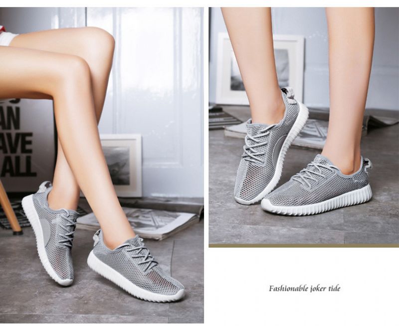 Zinab Damskie Letnie Trampki Sznurowane Modne Oddychające Buty Z Siateczki - Zielony