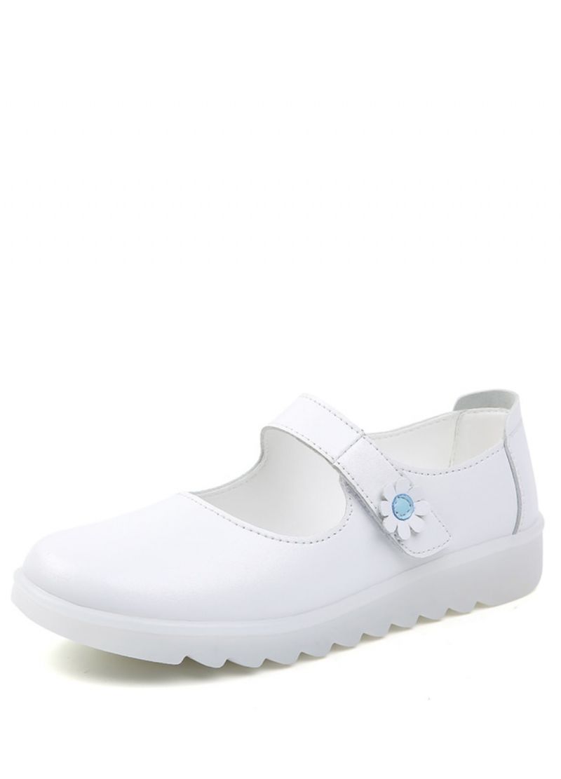 Zoe Damskie Białe Płaskie Buty Dla Pielęgniarki
